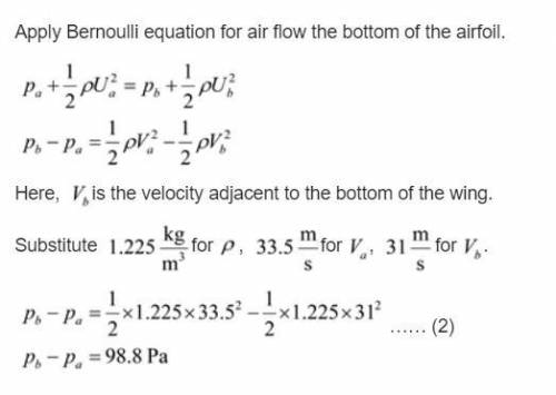 If the mean velocity adjacent to the top of a wing of 1.8 m chord is 40 m/s and that adjacent to the