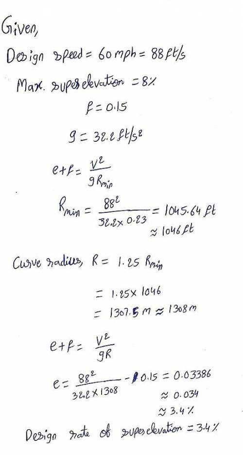 A simple highway curve is planned to connect two horizontal tangents that intersect at sta 2500 + 00