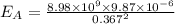E_{A}=\frac{8.98\times 10^{9}\times 9.87\times 10^{-6}}{0.367^{2}}