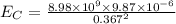 E_{C}=\frac{8.98\times 10^{9}\times 9.87\times 10^{-6}}{0.367^{2}}