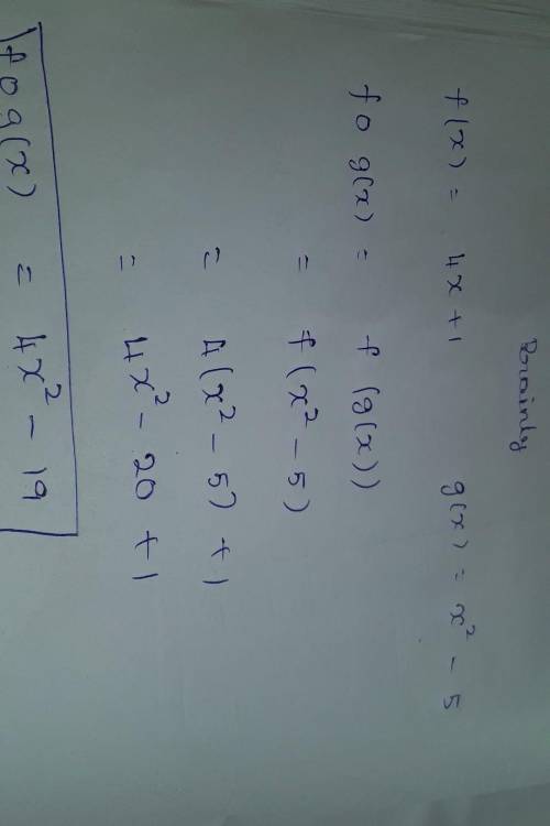 For f (x) = 4x+1 and g(x) = x2 – 5, find (f/g)(x)