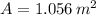 A = 1.056\,m^{2}