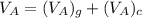 V_{A} = (V_{A})_{g} + (V_{A})_{c}