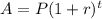 A=P(1+r)^t