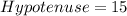 Hypotenuse = 15