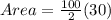 Area = \frac{100}{2}(30)