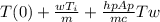 T(0)+\frac{w T_i}{m}+\frac{h p A p}{m c} T w