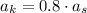 a_{k}=0.8\cdot a_{s}