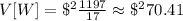 V[W]=\$^2\frac{1197}{17}\approx\$^270.41