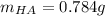 m_{HA}=0.784g