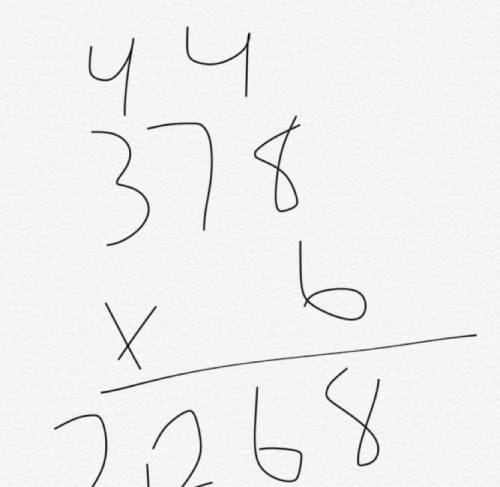 What is 378×6 using place value with regrouping