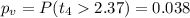 p_v =P(t_{4}2.37)=0.038