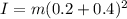 I = m(0.2 + 0.4)^2