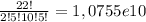 \frac{22!}{2!5!10!5!}=1,0755e10