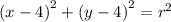 \left(x-4\right)^2+\left(y-4\right)^2=r^2\:\: