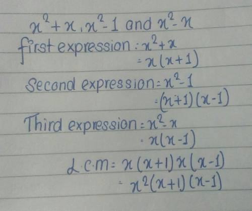 Lcm of x^2+x,x^2-1 and x^2-x