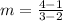 m=\frac{4-1}{3-2}