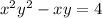 x^2y^2-xy=4