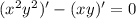 (x^2y^2)'-(xy)'=0