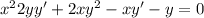 x^22yy'+2xy^2-xy'-y=0