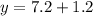 y=7.2+1.2