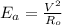 E_a=\frac{V^2}{R_o}