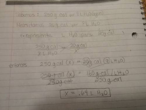 Si 8 litros de agua contiene 250 gramos de cal ¿que cantidad de agua le debemos agregar para que en 