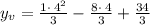 y_v=\frac{1\cdot \:4^2}{3}-\frac{8\cdot \:4}{3}+\frac{34}{3}