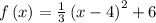 f\left(x\right)=\frac{1}{3}\left(x-4\right)^2+6