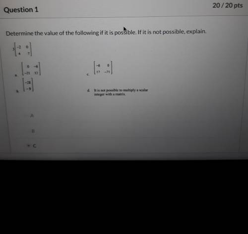 Determine the value of the following if it is possible. If it is not possible, explain.  Group of an