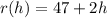 r(h) = 47 + 2h