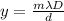 y=\frac{m\lambda D}{d}