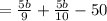 =\frac{5b}{9}+\frac{5b}{10}-50