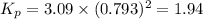 K_p=3.09\times (0.793)^2=1.94