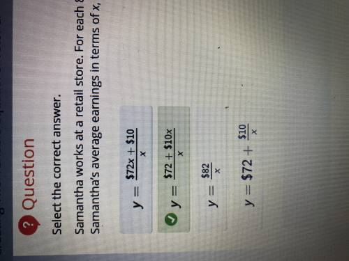 Samantha works at a retail store. For each 8-hour shift, she earns $72 plus $10 per item she sells.