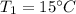 T_1 = 15\°C