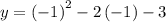 y=\left(-1\right)^2-2\left(-1\right)-3