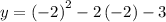 y=\left(-2\right)^2-2\left(-2\right)-3