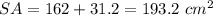 SA=162+31.2=193.2\ cm^2