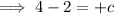 \implies  4- 2= + c