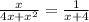 \frac{x}{4x+x^{2} }  = \frac{1}{x+4}