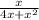 \frac{x}{4x + x^{2} }