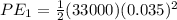 PE_{1} = \frac{1}{2}(33000)(0.035)^2