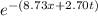 e^{-(8.73x + 2.70t)}