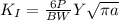 K_{I} = \frac{6P}{BW}Y\sqrt{\pi a}