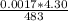 \frac{0.0017*4.30}{483}