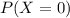 P(X = 0)