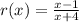 r(x)=\frac{x-1}{x+4}