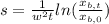 s=\frac{1}{w^{2}t } ln(\frac{x_{b,t} }{x_{b,0} } )