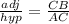 \frac{adj}{hyp}= \frac{CB}{AC}